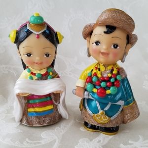 Set of 2 Tibetan Figurines